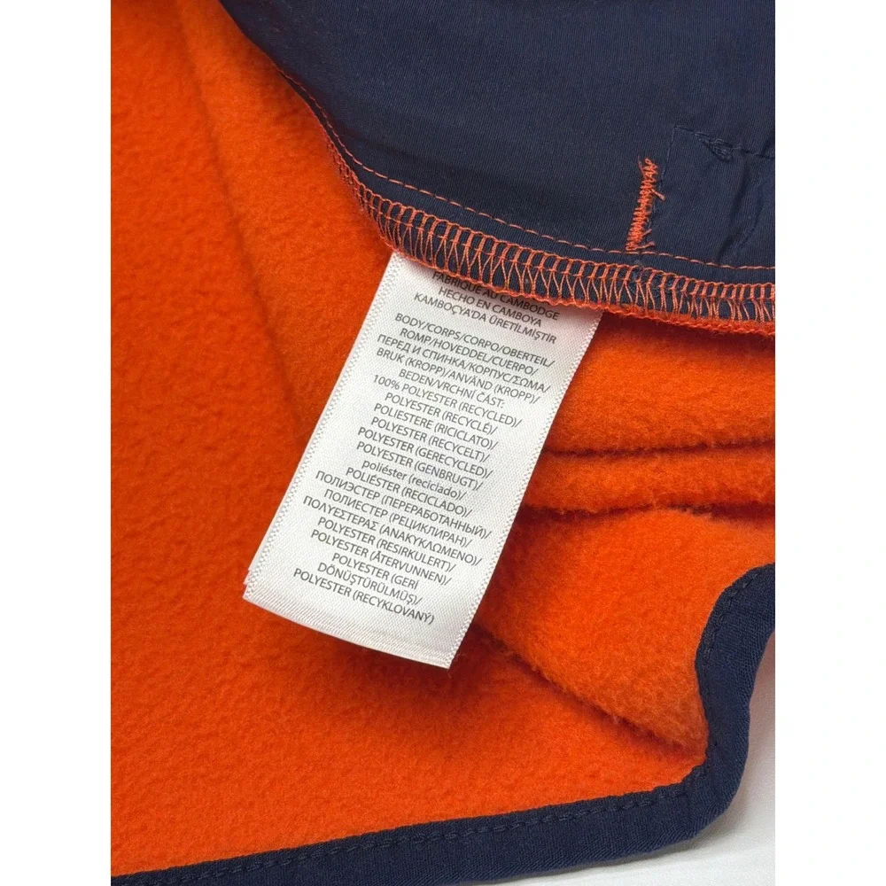 Polo Ralph‎ Lauren Men Orange Fleece Snap Neck Pullover Sweater Large